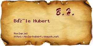 Bőle Hubert névjegykártya